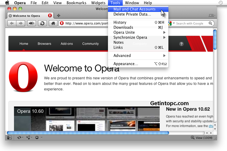 Opera browser for mac os x 10.9.5